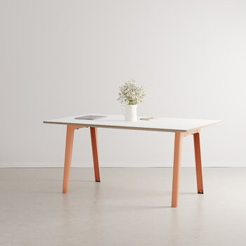 TIPTOE New Modern pöytä 160 x 95 cm, valk. laminaatti - vaaleanpunainen