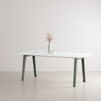 TIPTOE New Modern table 190 x 95 cm, recycled plastic - eucalyptus grey