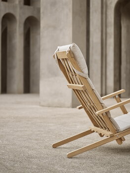 Carl Hansen & Søn Sedia a sdraio BM5568 con cuscino, teak - Heritage Papyrus 18006, immagine decorativa