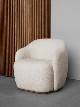 Fogia Barba club chair, lacquered beech - Ivory 001 Karakorum