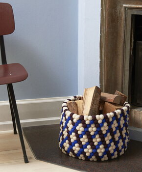 HAY Bead basket, 40 cm, burgundy basket weave