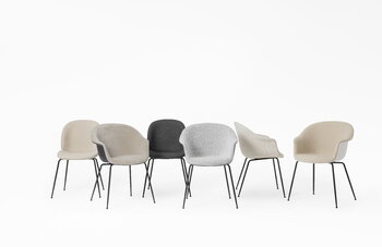 GUBI Beetle chair, black steel - Light Boucle 08