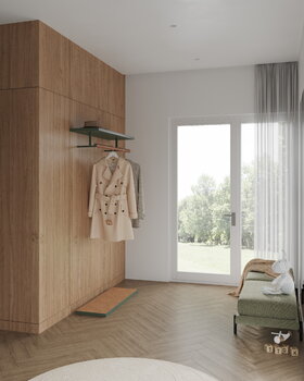 Asplund Belle coat rack, 120 cm, green khaki