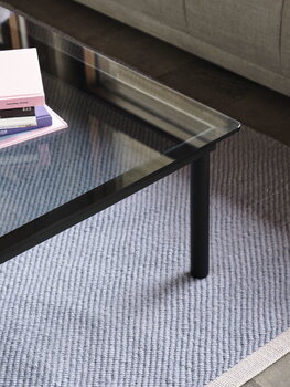 HAY Kofi bord 80 x 80 cm, svartlackerad ek - klarglas