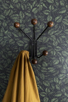 Bill coat rack, XS, black - walnut stained ash