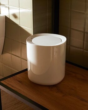 Alessi Birillo bathroom waste bin, white, decoration image