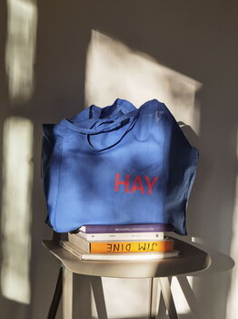 HAY Blue tote bag, L, red logo