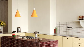 Tala Lampada a sospensione Bower C220, con lampadina Sphere III, gialla