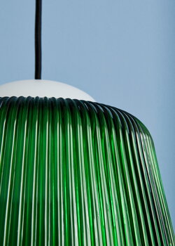 HAY Lampada a sospensione Brim, 24,5 cm, vetro verde bottiglia