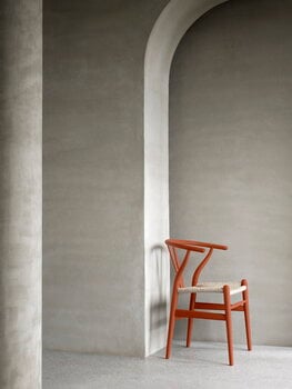 Carl Hansen & Søn CH24 Wishbone-stol, mjuk terrakotta - naturlig snöre