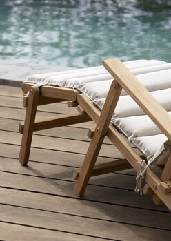 Carl Hansen & Søn Sedia a sdraio BM5565 con poggiapiedi e cuscino, teak - Heritage Papyrus 1, immagine decorativa