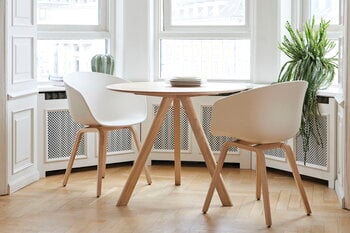 HAY CPH20 2.0 table, 90 cm, lacquered oak - off-white linoleum