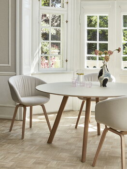 HAY CPH25 2.0 table, 140 cm, lacquered oak - off-white linoleum