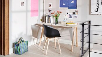 HAY CPH90 2.0 desk, 130 x 65 cm, lacquered oak - off-white linoleum