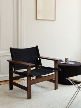 Fredericia Canvas Chair, chêne fumé huilé - toile noire