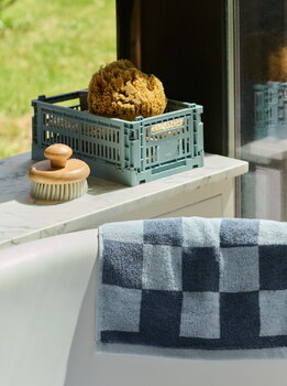 HAY Asciugamano da bagno Check, 70 x 136 cm, blu acciaio, immagine decorativa
