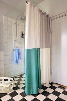 HAY Check shower curtain ring set, 12 pcs, chrome
