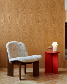 HAY Slit Wood table, 35 cm, high, candy red, decoration image