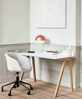 HAY CPH90 2.0 desk, 130 x 65 cm, lacquered oak - off-white linoleum