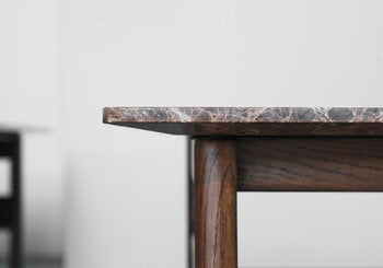 Wendelbo Petite table basse carrée Collect, marron foncé-marbre Emperador