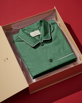 HAY Outline pyjama shirt, short-sleeved, emerald green