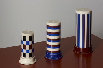 HAY Column Kerze, L, Cremeweiß - Braun - Schwarz - Blau