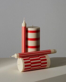HAY Pattern candles, set of 4, pink - red - blue
