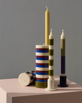HAY Pattern Kerzen, 4 Stück, Cremeweiß - Armeegrün - Blau