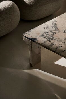 GUBI Doric sohvapöytä, 140 x 80 cm, harmaa kalkkikivi