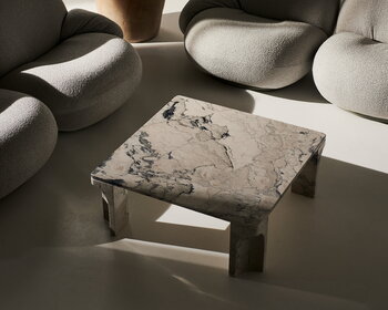 GUBI Doric coffee table, 80 x 80 cm, electric grey limestone