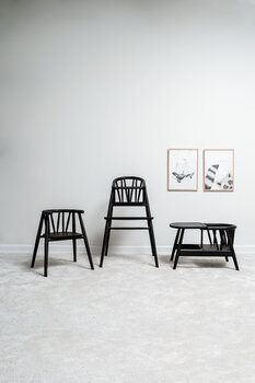 Oaklings Chaise pour enfant avec plateau Smilla, chêne teinté noir