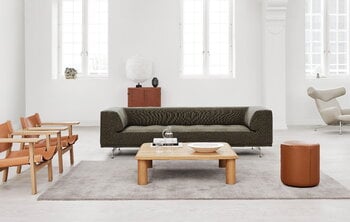 Fredericia Delphi 2-seater sofa, brushed aluminium - olive Clay 14