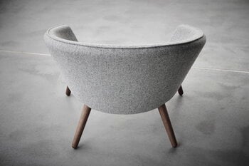 Fredericia Fauteuil lounge Ditzel, gris clair - noyer laqué