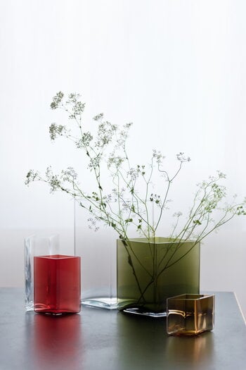 Iittala Ruutu vase, 205 x 180 mm, green