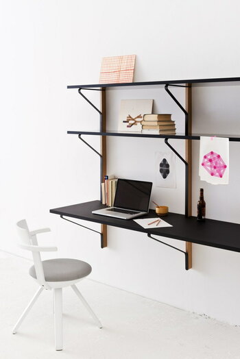 Artek Kaari wall shelf with  desk REB 010, black - oak