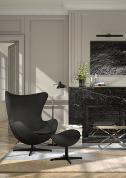 Fritz Hansen Egg footstool, satin polished aluminium - Re-wool 0198