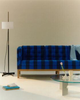 Fredericia JG sohvapöytä, harjattu alumiini  - lasi, sisustuskuva