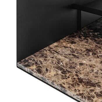 Wendelbo Expose sivupöytä, pieni, ruskea lasi - Emperador marmori