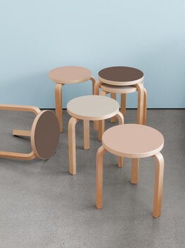Artek Aalto stool 60, powder linoleum - birch