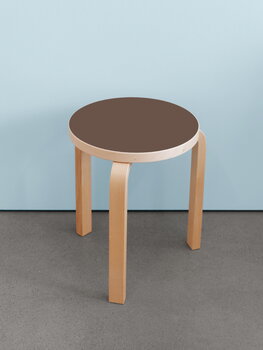 Artek Aalto stool 60, mauve linoleum - birch