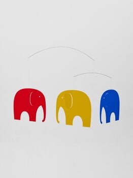 Flensted Mobiles Elephant Party mobile, red - blue - yellow, decoration image