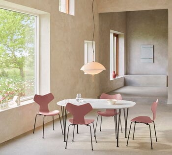 Fritz Hansen Tavolo Superellipse, cromo - laminato bianco