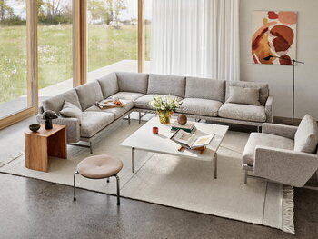 Fritz Hansen PL115 Lissoni corner sofa, matt polished steel - Clay 0012