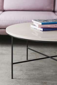 Fritz Hansen Tavolino da salotto Planner MC300, rotondo, nero - marmo crema