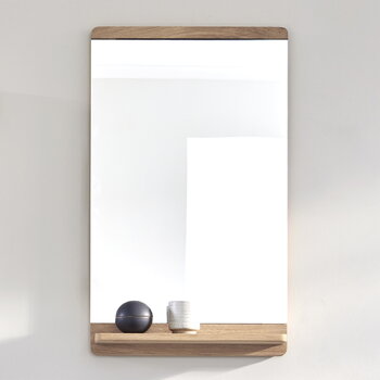 Form & Refine Rim wall mirror, white oiled oak