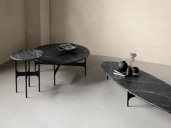 Wendelbo Table basse ovale Floema, noir - marbre noir