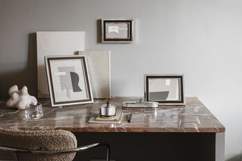 Georg Jensen Manhattan picture frame, medium, stainless steel - leather
