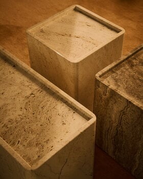 GUBI Pietra side table, 30 x 80 x 40 cm, sepia travertine, decoration image