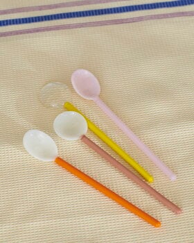 HAY Glass spoons Duo, 2 pcs, light pink - bright orange