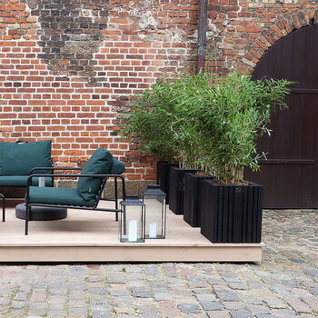 Squarely Copenhagen Fioriera GrowBIG, frassino nero - ruote nere